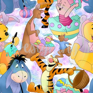 Winnie the Pooh seamless,Seamless Pattern,Digital Paper,Digital,Paper,Seamless,Background,Design,piglet,Clipart,Printable,Pattern,Easter