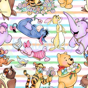 Winnie the Pooh seamless,Seamless Pattern,Digital Paper,Digital,Paper,Seamless,Background,Design,piglet,Clipart,Printable,Pattern,tigger