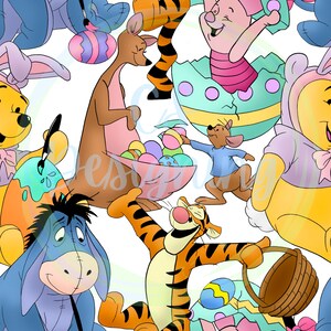 Winnie the Pooh seamless,Seamless Pattern,Digital Paper,Digital,Paper,Seamless,Background,Design,piglet,Clipart,Printable,Pattern,Easter