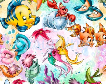 Zeemeermin naadloos, naadloos patroon, zeemeermin patroon, digitaal papier, digitaal, papier, naadloos, achtergrond, ontwerp, aquarel, clipart, afdrukbaar, afdrukken,