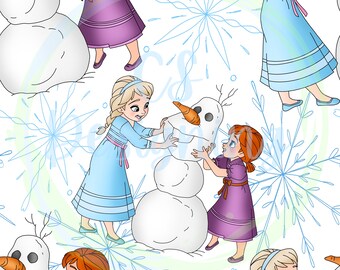 Papel digital congelado, Elsa, Patrón sin costuras de Elsa, Patrón sin costuras, Reino mágico sin costuras, tela congelada, Olaf sin costuras, sin costuras congeladas, Congelado