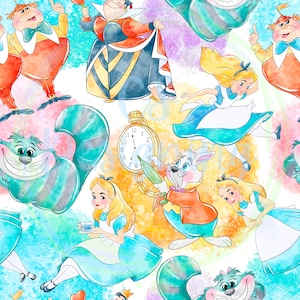 Alice in wonderland seamless,alice seamless,Seamless Pattern,Digital Paper,Digital,Seamless,Background,Design,Printable,Pattern,wonderland