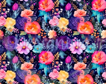 Patrón floral sin costuras, floral sin costuras, patrón sin costuras, papel digital floral, digital floral, patrón floral, vivero floral, floral acuarela