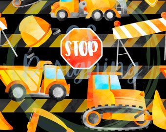 Construction seamless,Seamless Pattern,Digital Paper,Digital,Paper,Seamless,Background,Design,Watercolor,Clipart,construction pattern,trucks