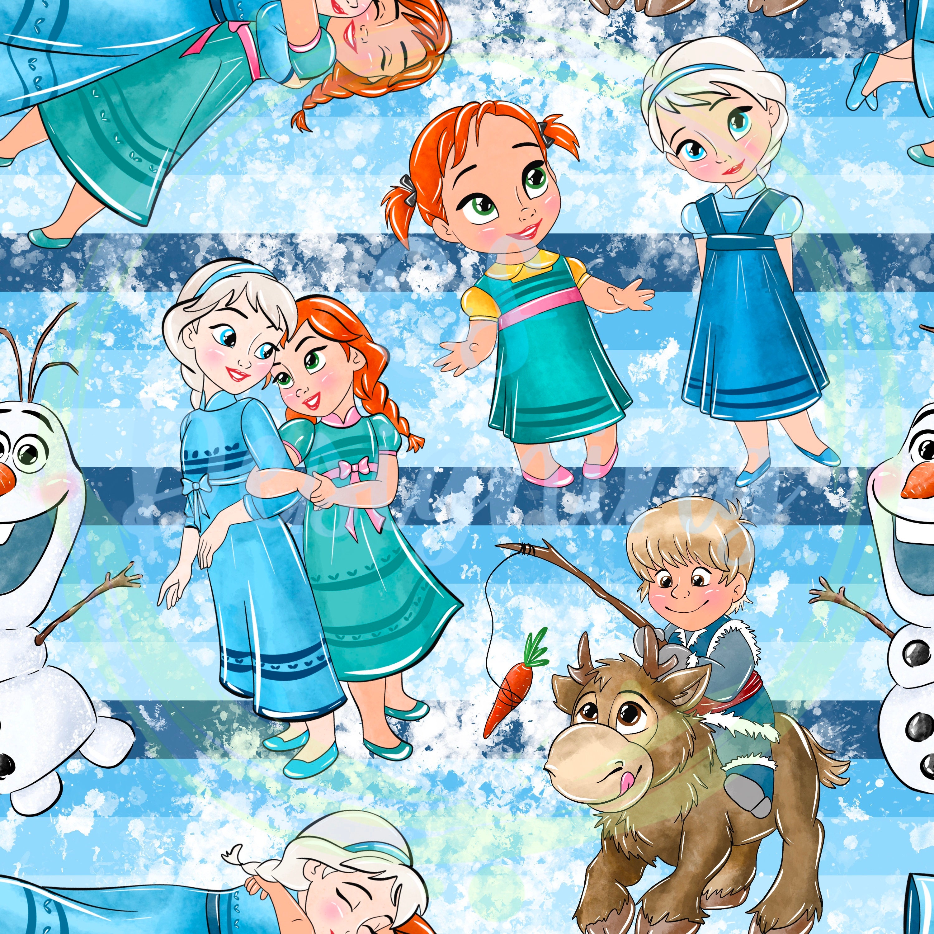 【8/24迄お取置き】雪珠様オーダーページ/手描きイラスト/イラストオーダー アナと雪の女王のデジタルペーパー、エルサ、エルサのシームレス