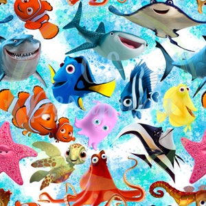 Ocean animals seamless pattern,Seamless Pattern,Digital Paper,Digital,Paper,Seamless,Background,Design,Clipart,Print,Pattern,under the sea