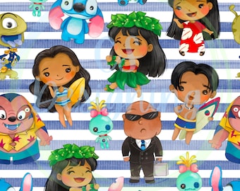 Lilo and stitch pattern,Seamless Pattern,Digital Paper,Digital,Paper,Seamless,Background,Design,Watercolor,Clipart,Printable,Print,Pattern
