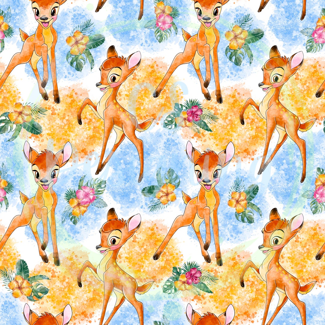 Bambi Seamless File,deer Seamless,bambi,seamless Pattern,digital Paper ...