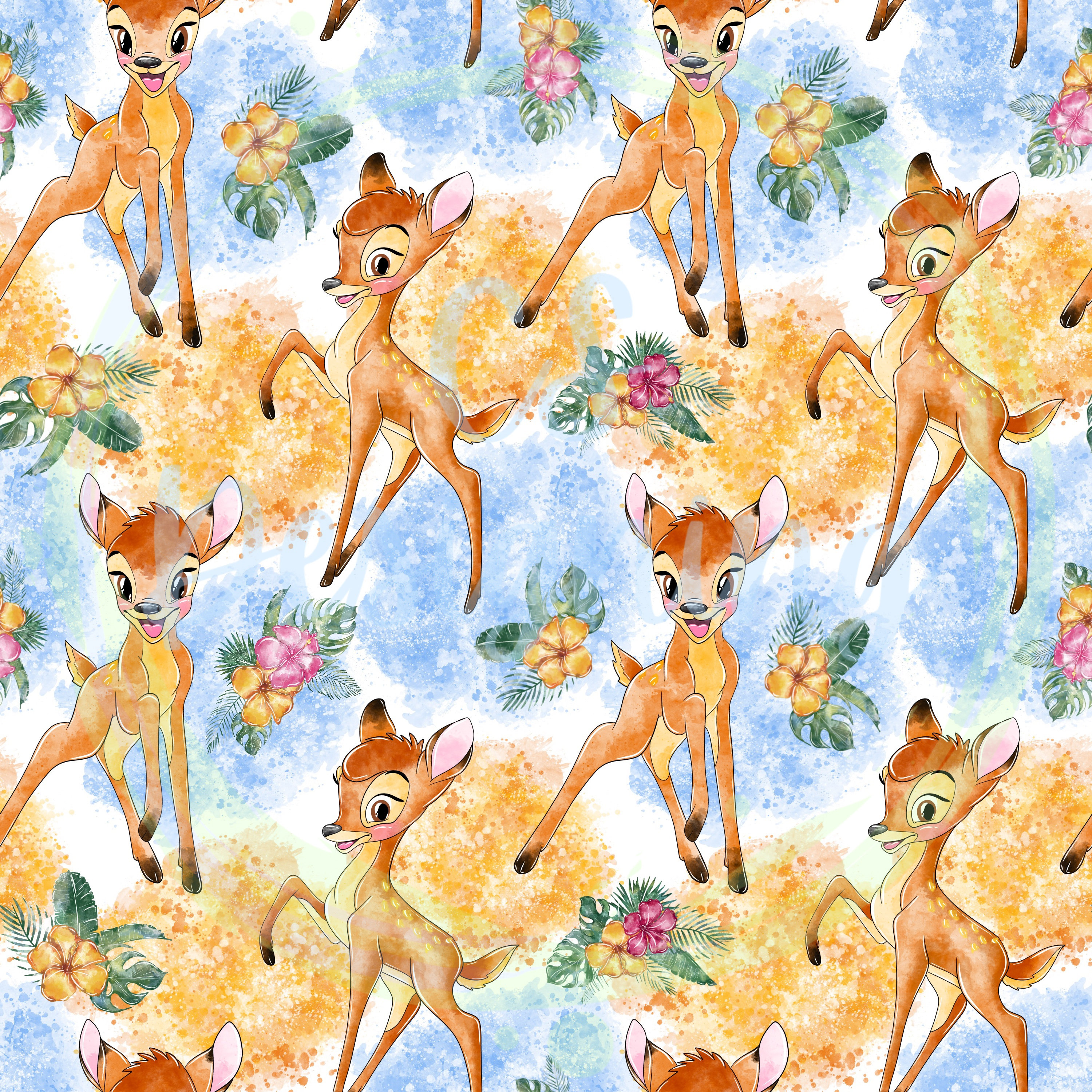 Bambi Seamless File,deer Seamless,bambi,seamless Pattern,digital Paper ...
