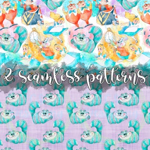Alice in wonderland seamless,alice seamless,Seamless Pattern,Digital Paper,Digital,Seamless,Background,Design,Printable,Pattern,wonderland