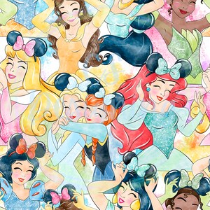 Princess Seamless,Princess Seamless Pattern,Digitales Papier,Digital,Princess Muster,Papier,Seamless Muster,Hintergrund,Design,Meerjungfrau,Clipart