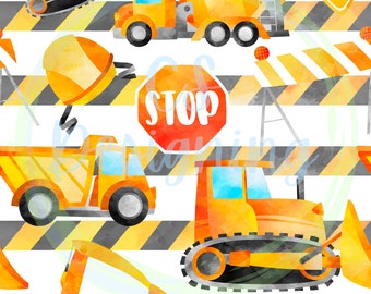 Construction seamless,Seamless Pattern,Digital Paper,Digital,Paper,Seamless,Background,Design,Watercolor,Clipart,construction pattern,trucks