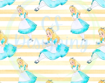 Alice im Wunderland Seamless,Alice Seamless,Musterdesign,Digitales Papier,Digital,Nahtlos,Hintergrund,Design,printable,Muster,Wunderland