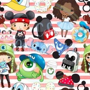 Magic kingdom seamless,Mouse Friends,Seamless Pattern,Digital Paper,Digital,Paper,Seamless,Background,Design,Clipart,Printable,Print,Pattern