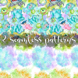 Monsters inc,monsters seamless Pattern,Seamless Pattern,Digital Paper,Digital,Paper,Seamless,Design,Clipart,Printable,Pattern,sully monsters