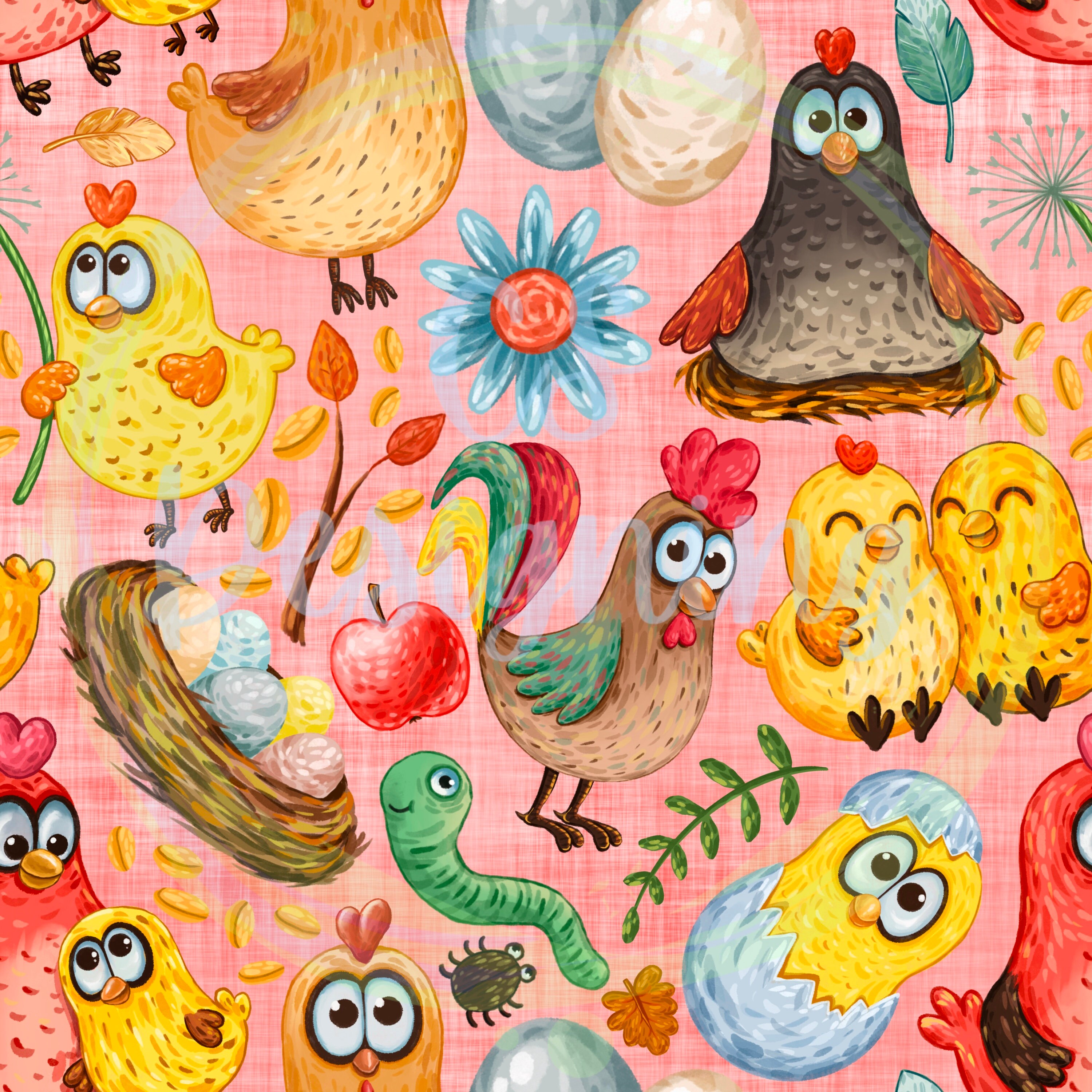 Chicken Seamless File,chicken Digital Paper,chicken Digital Download ...