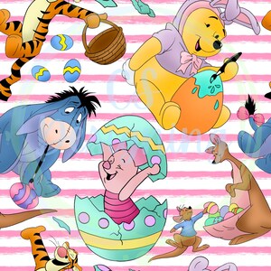 Winnie the Pooh seamless,Seamless Pattern,Digital Paper,Digital,Paper,Seamless,Background,Design,piglet,Clipart,Printable,Pattern,Easter