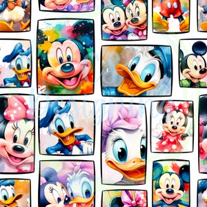 Reino mágico sin costuras, amigos del ratón, patrón sin costuras, papel digital, digital, papel, sin costuras, fondo, diseño, imágenes prediseñadas, imprimible, impresión, patrón