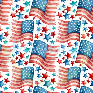Quatro de julho sem costura, quatro de julho, padrão sem costura, design da América, bandeira americana, designs de bandeira americana, papel digital de quatro de julho, bandeira