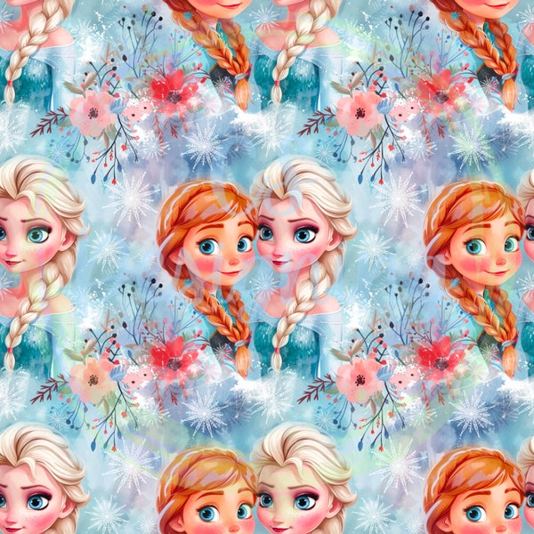 Frozen digital paper,Elsa,Elsa seamless pattern,Seamless Pattern,Magic kingdom seamless,frozen fabric,Olaf seamless,frozen seamless,Frozen