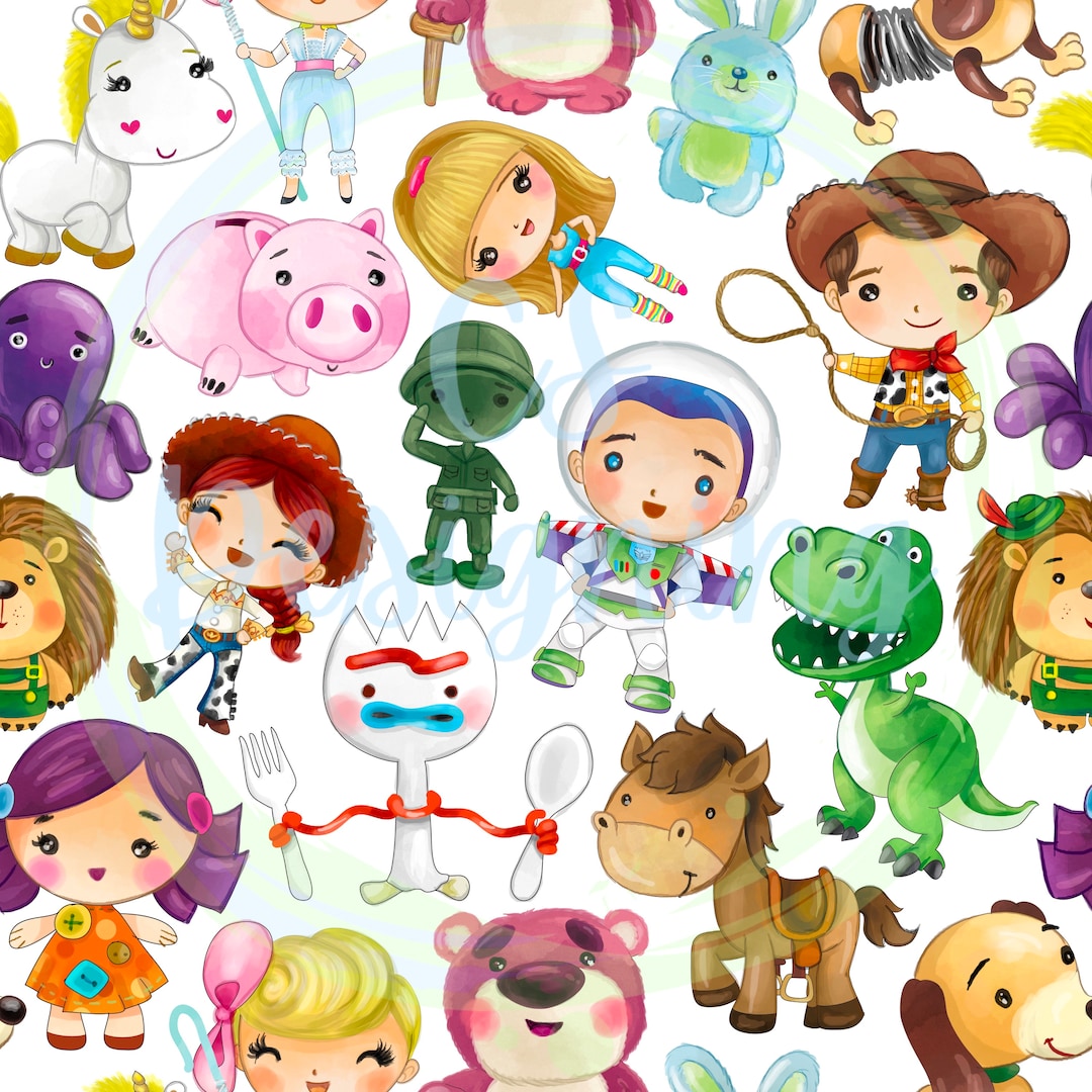 Forky Designs,character Pattern,seamless Pattern,toy Story Digital