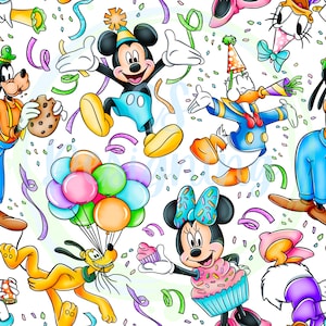 Magic kingdom seamless,Mickey seamless,Seamless Pattern,Digital Paper,Digital,Paper,Seamless,Background,Design,Clipart,birthday seamless,