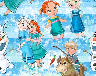 Papel digital congelado, Elsa, Patrón sin costuras de Elsa, Patrón sin costuras, Reino mágico sin costuras, tela congelada, Olaf sin costuras, sin costuras congeladas, Congelado