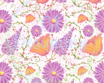 Patrón floral sin costuras, floral sin costuras, patrón sin costuras, papel digital floral, digital floral, patrón floral, vivero floral, floral acuarela