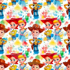 Classic toys,Character Pattern,Seamless Pattern,Digital Paper,Digital,Paper,Seamless,Background,Design,Watercolor,Clipart,Printable,Pattern,