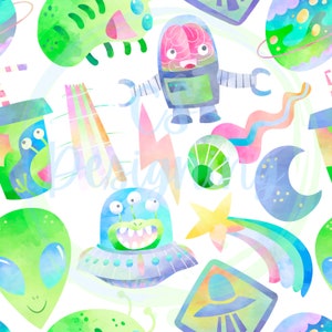 Alien seamless,Seamless Pattern,Digital Paper,Digital,Paper,Seamless,Background,Design,Clipart,Printable,Pattern,alien party,alien pattern