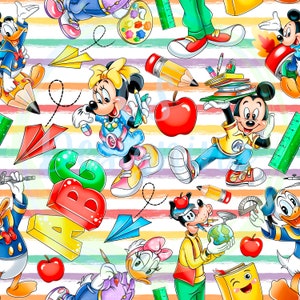 Back to school seamless,minnie seamless,Seamless Pattern,Digital Paper,Digital,Seamless,Background,Design,Paper,Print,mickey seamless,school