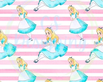 Alice im Wunderland Seamless,Alice Seamless,Musterdesign,Digitales Papier,Digital,Nahtlos,Hintergrund,Design,printable,Muster,Wunderland