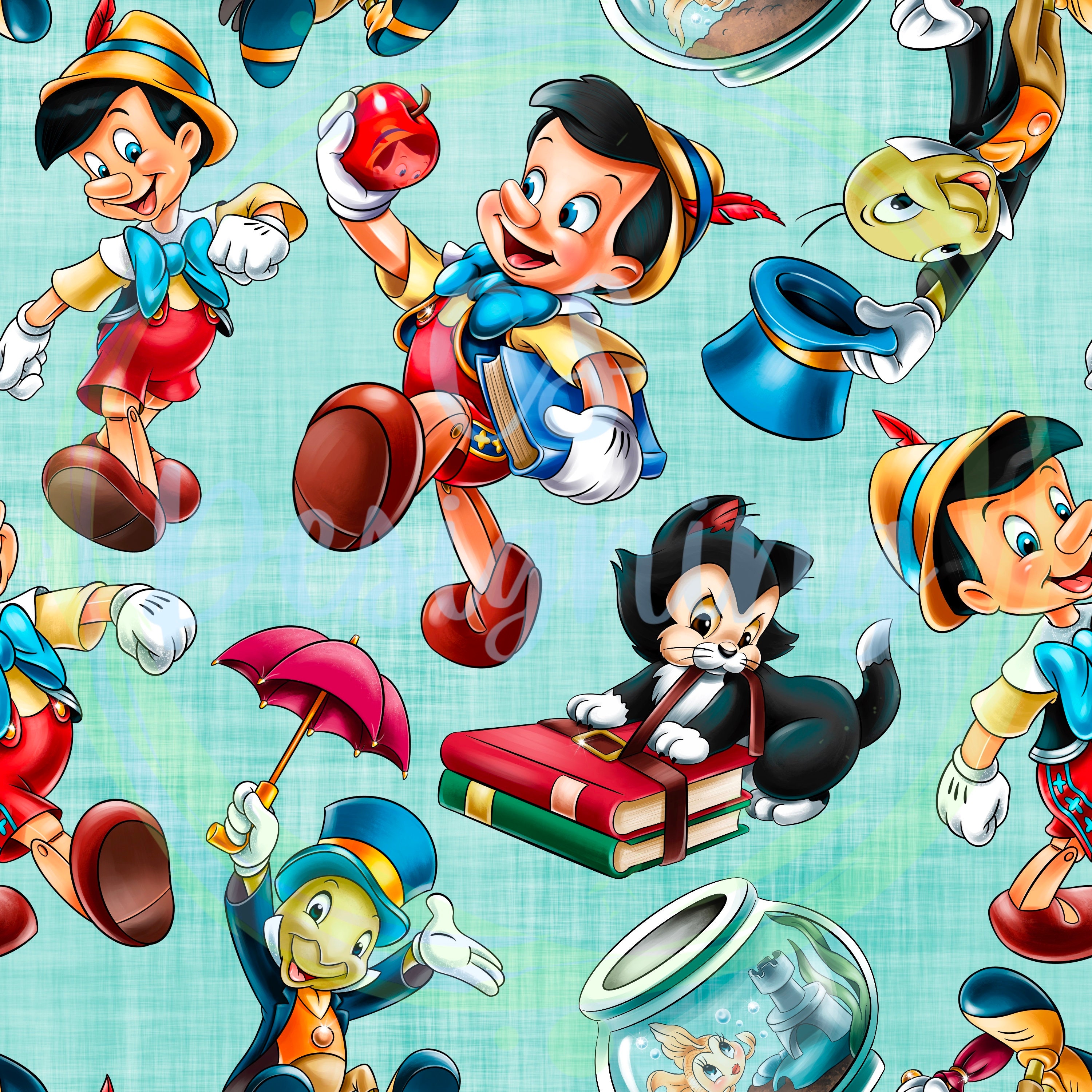 Pinocchio Front Pinocchio Seamless,seamless Pattern,digital Paper,digital,paper ...