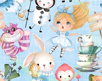 Alice im Wunderland nahtlose,Nahtlose Muster,Digitale Papier,Digital,Nahtlos,Hintergrund,Design,Bedruckbar,Muster,Wunderland