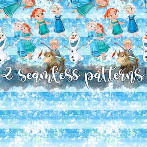 Frozen digital paper,Elsa,Elsa seamless pattern,Seamless Pattern,Magic kingdom seamless,frozen fabric,Olaf seamless,frozen seamless,Frozen