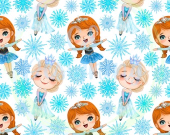 Papel digital congelado, Elsa, Patrón sin costuras de Elsa, Patrón sin costuras, Reino mágico sin costuras, tela congelada, Olaf sin costuras, sin costuras congeladas, Congelado