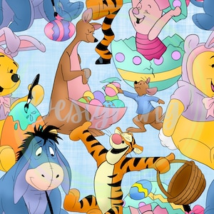 Winnie the Pooh seamless,Seamless Pattern,Digital Paper,Digital,Paper,Seamless,Background,Design,piglet,Clipart,Printable,Pattern,Easter