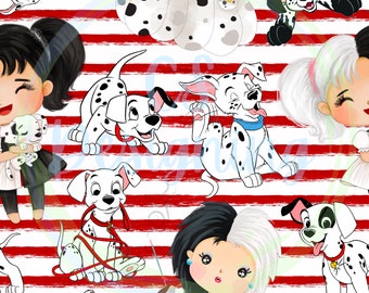 Cruella seamless,101 Dalmatians,cruella digital paper,Seamless Pattern,Digital Paper,Digital,Paper,Seamless,Design,Clipart,Printable,Pattern
