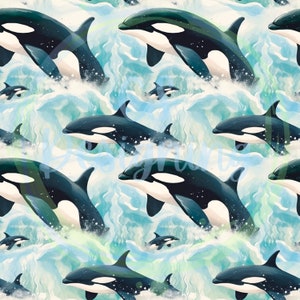 Ocean animals seamless pattern,Seamless Pattern,Digital Paper,Digital,Paper,Seamless,Background,Design,Clipart,Print,Pattern,under the sea