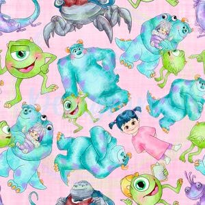 Monsters inc,monsters seamless Pattern,Seamless Pattern,Digital Paper,Digital,Paper,Seamless,Design,Clipart,Printable,Pattern,sully monsters