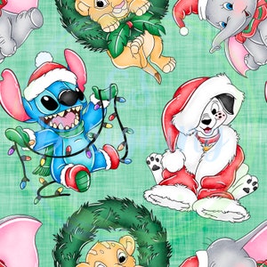 クリスマスの動物、クリスマスのシームレス、クリスマスのデジタル、クリスマス、シームレスなパターン、魔法の王国のシームレス、ステッチのクリスマス、動物のクリスマス