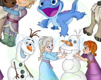 Papel digital congelado, Elsa, Patrón sin costuras de Elsa, Patrón sin costuras, Reino mágico sin costuras, tela congelada, Olaf sin costuras, sin costuras congeladas, Congelado