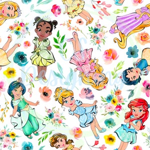 Princess Seamless,Princess Seamless Pattern,Digital Paper,Digital,princess pattern,Paper,Seamless Pattern,Background,Design,Mermaid,Clipart