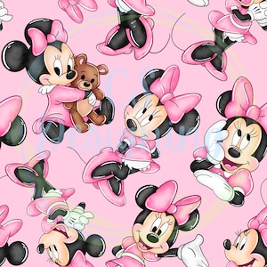 Mouse friends,Clubhouse,Seamless Pattern,Digital Paper,Digital,Paper,Seamless,Background,Design,Watercolor,Paper,Printable,Print,minnie bows
