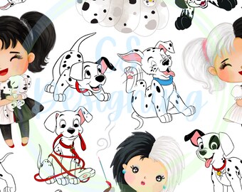 Cruella seamless,101 Dalmatians,cruella digital paper,Seamless Pattern,Digital Paper,Digital,Paper,Seamless,Design,Clipart,Printable,Pattern