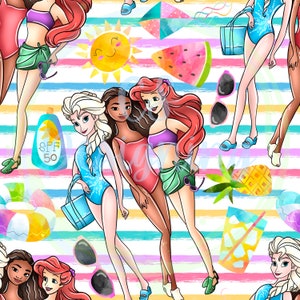 Princess Seamless,Princess Seamless Pattern,Digitales Papier,Digital,Princess Muster,Papier,Seamless Muster,Hintergrund,Design,Meerjungfrau,Clipart