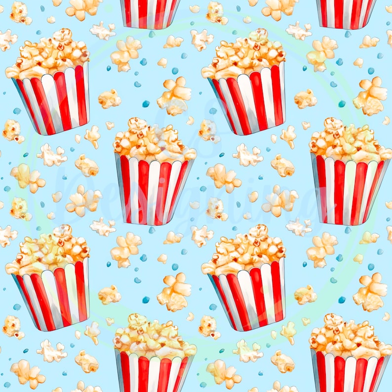 Popcorn Seamless Pattern,seamless Pattern,digital Paper,food Seamless ...