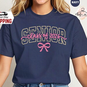 Senior 2026 Shirt, Coquette Pink Bow Senior 2026, High School Senior Tee, Graduation 2026 Shirt, Class of 2026 Shirt, Graduation Gift