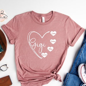 Personalized Gigi Shirt, Gigi Shirt with Names, Grandma Gift, Gift for Gigi, Grandma Birthday Gift, Grandparent Shirt, Nana Shirt