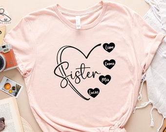 Camiseta personalizada "Hermanas Corazón": Regalo personalizado de hermandad